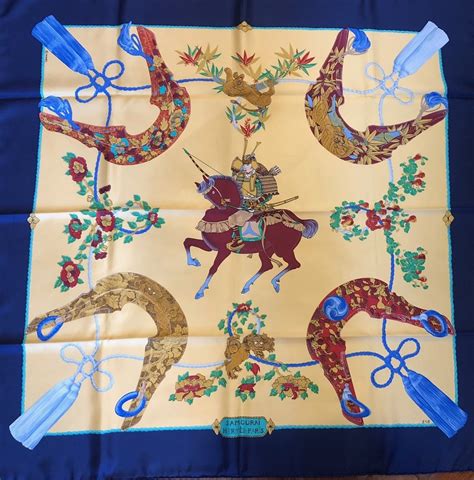 SAMOURAI HERMES Silk Scarf As New 